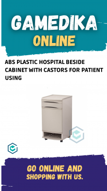 ABS PLASTIC HOSPITAL BESIDE CABINET WITH CASTORS FOR PATIENT USING