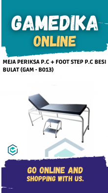 MEJA PERIKSA P.C + FOOT STEP P.C BESI BULAT (GAM - B013)