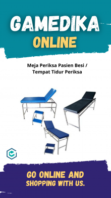 MEJA PERIKSA PASIEN BESI (TEMPAT TIDUR PERIKSA - HITAM)