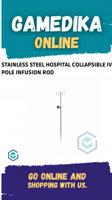 STAINLESS STEEL HOSPITAL COLLAPSIBLE IV POLE INFUSION ROD